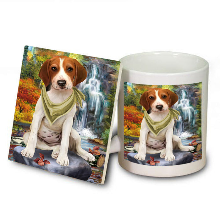 Scenic Waterfall Treeing Walker Coonhound Dog Mug and Coaster Set MUC51962