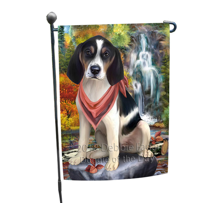 Scenic Waterfall Treeing Walker Coonhound Dog Garden Flag GFLG51968