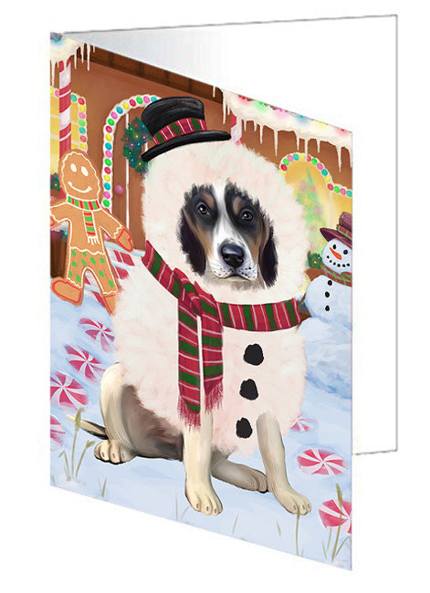 Christmas Gingerbread House Candyfest Treeing Walker Coonhound Dog Handmade Artwork Assorted Pets Greeting Cards and Note Cards with Envelopes for All Occasions and Holiday Seasons GCD74252