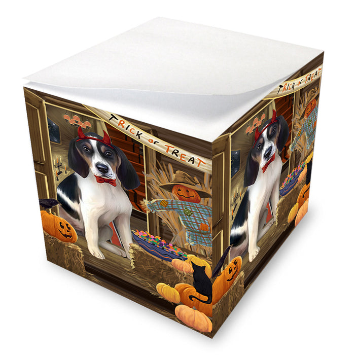 Enter at Own Risk Trick or Treat Halloween Treeing Walker Coonhound Dog Note Cube NOC53317