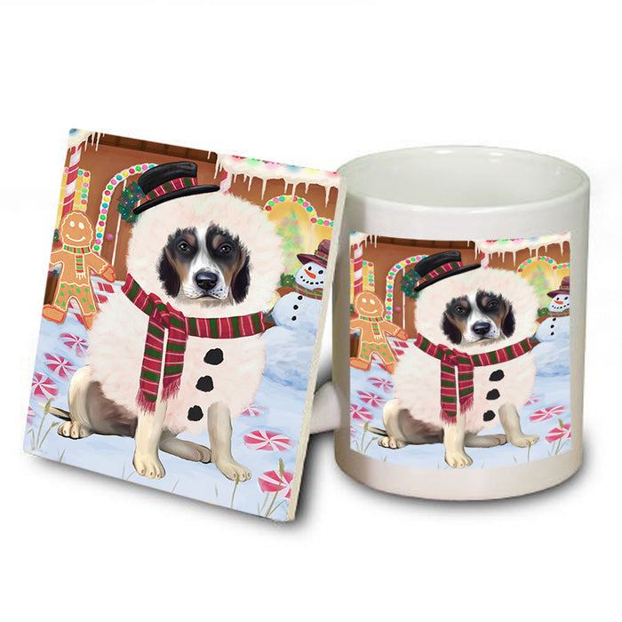 Christmas Gingerbread House Candyfest Treeing Walker Coonhound Dog Mug and Coaster Set MUC56571