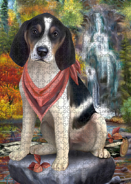 Scenic Waterfall Treeing Walker Coonhound Dog Puzzle with Photo Tin PUZL60000