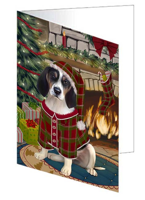 The Stocking was Hung Treeing Walker Coonhound Dog Handmade Artwork Assorted Pets Greeting Cards and Note Cards with Envelopes for All Occasions and Holiday Seasons GCD71438