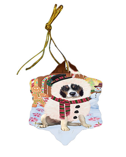 Christmas Gingerbread House Candyfest Treeing Walker Coonhound Dog Star Porcelain Ornament SPOR56935