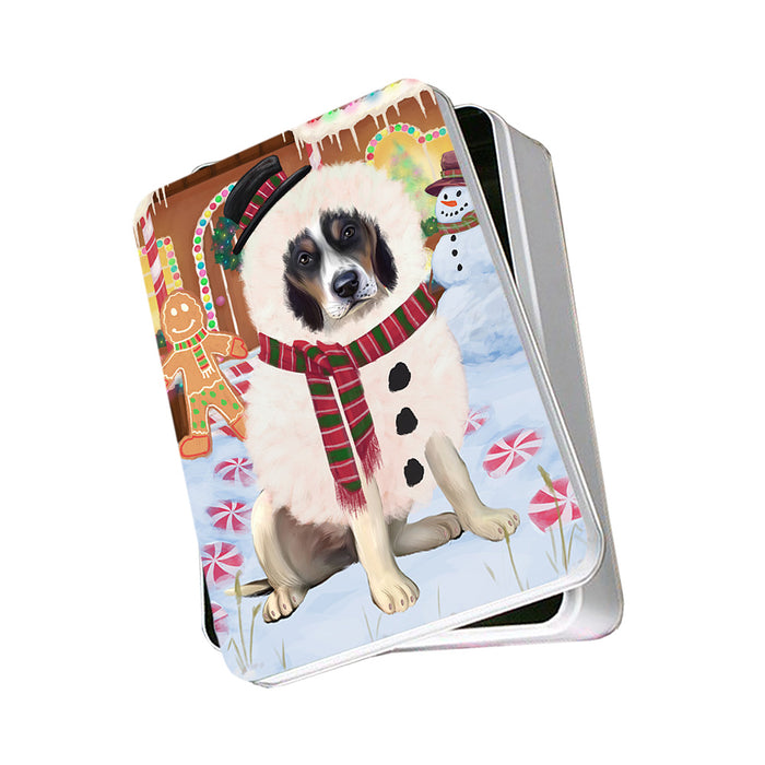Christmas Gingerbread House Candyfest Treeing Walker Coonhound Dog Photo Storage Tin PITN56522