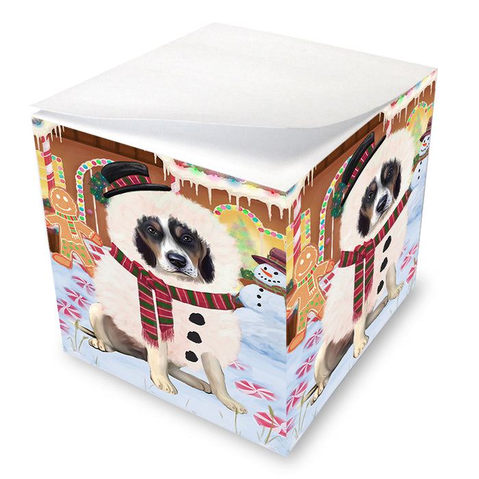 Christmas Gingerbread House Candyfest Treeing Walker Coonhound Dog Note Cube NOC54651