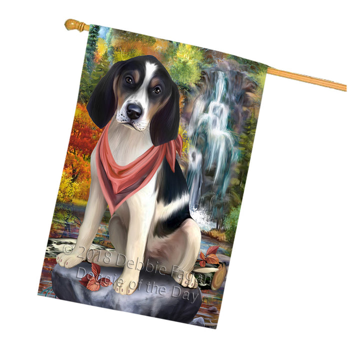 Scenic Waterfall Treeing Walker Coonhound Dog House Flag FLG52104