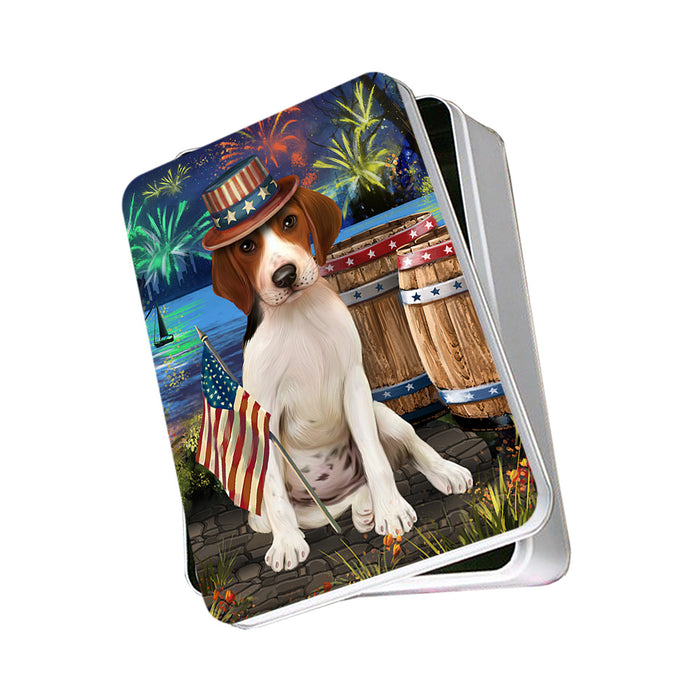 4th of July Independence Day Fireworks Treeing Walker Coonhound Dog at the Lake Photo Storage Tin PITN51241