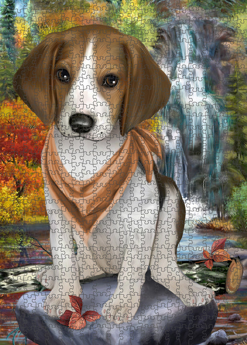 Scenic Waterfall Treeing Walker Coonhound Dog Puzzle with Photo Tin PUZL60003