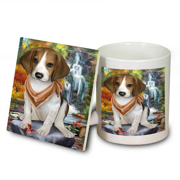 Scenic Waterfall Treeing Walker Coonhound Dog Mug and Coaster Set MUC51964