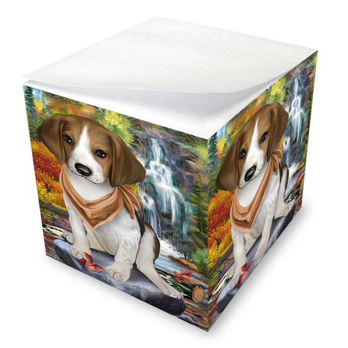 Scenic Waterfall Treeing Walker Coonhound Dog Note Cube NOC51972