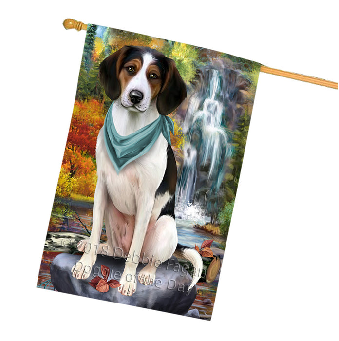 Scenic Waterfall Treeing Walker Coonhound Dog House Flag FLG52106