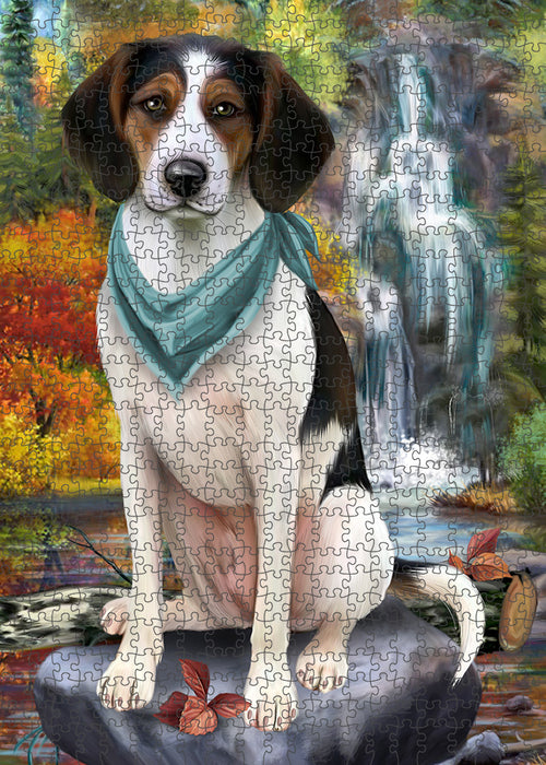 Scenic Waterfall Treeing Walker Coonhound Dog Puzzle with Photo Tin PUZL60006