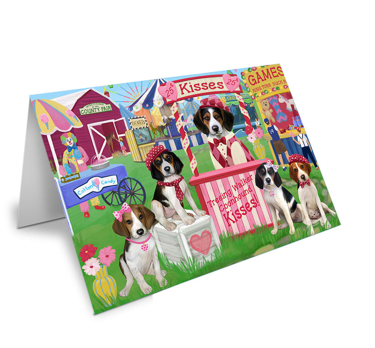 Carnival Kissing Booth Treeing Walker Coonhounds Dog Handmade Artwork Assorted Pets Greeting Cards and Note Cards with Envelopes for All Occasions and Holiday Seasons GCD72650