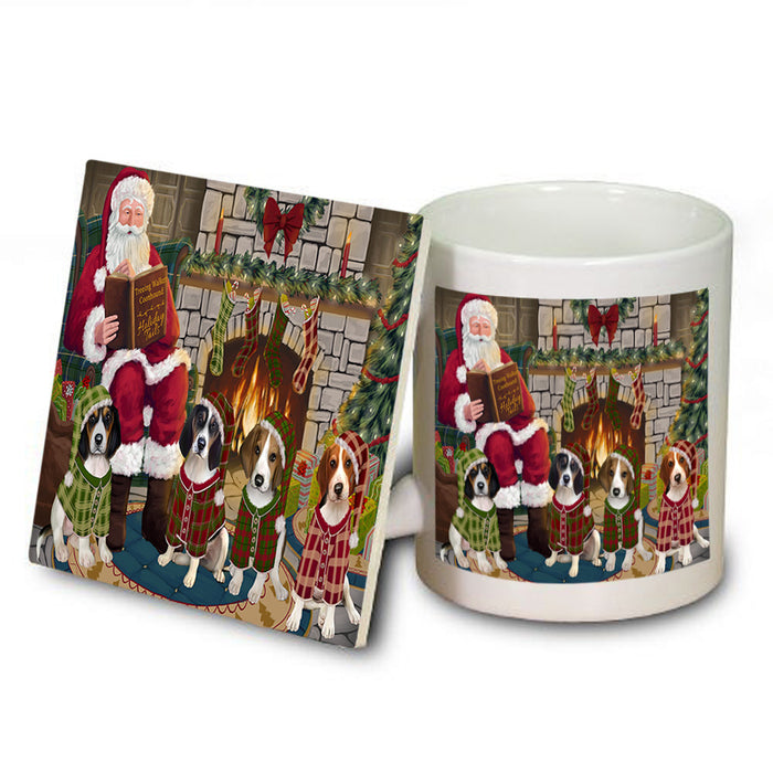Christmas Cozy Holiday Tails Treeing Walker Coonhounds Dog Mug and Coaster Set MUC55387