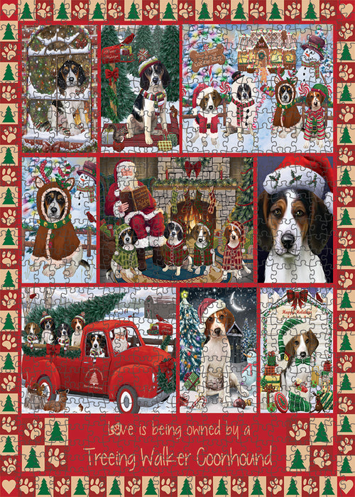 Love is Being Owned Christmas Treeing Walker Coonhound Dogs Puzzle with Photo Tin PUZL99524