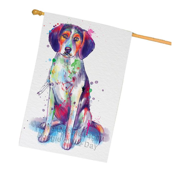 Watercolor Treeing Walker Coonhound Dog House Flag FLG65135