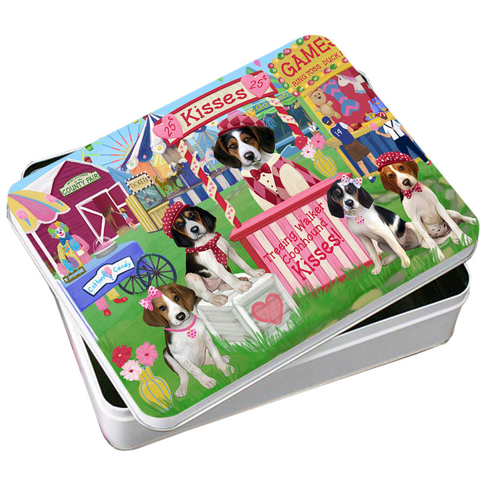 Carnival Kissing Booth Treeing Walker Coonhounds Dog Photo Storage Tin PITN55988
