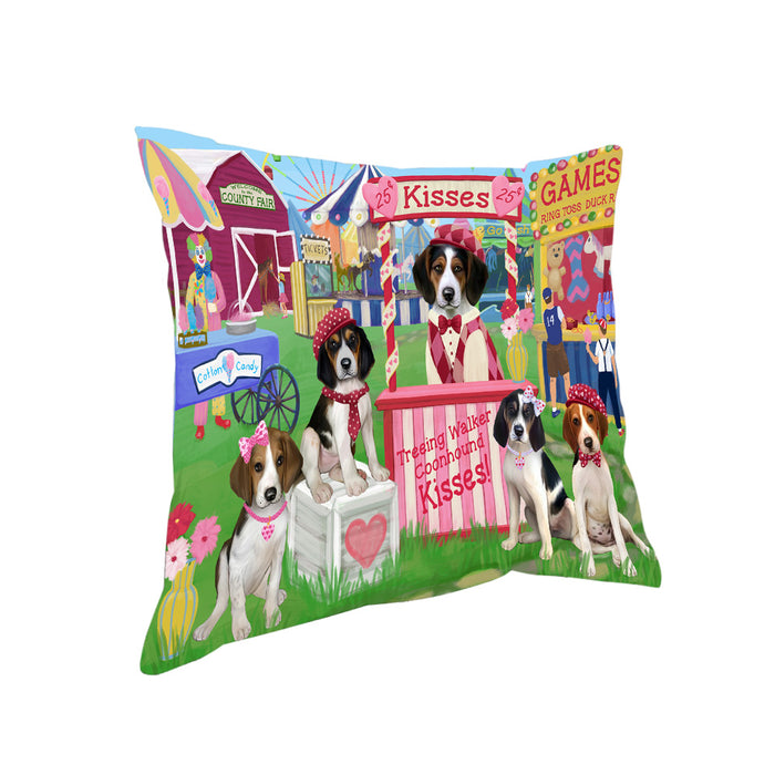 Carnival Kissing Booth Treeing Walker Coonhounds Dog Pillow PIL78472