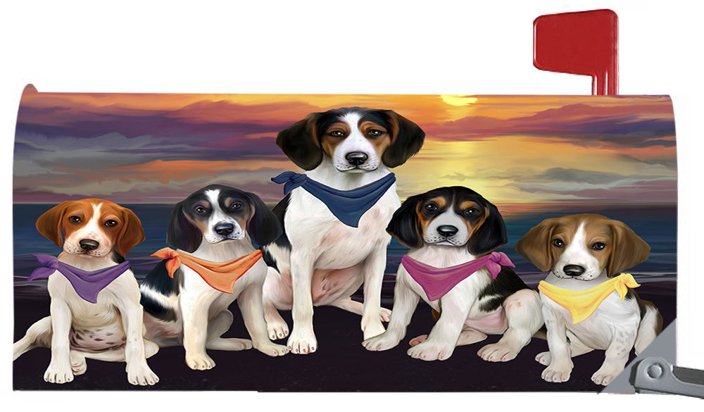 Family Sunset Portrait Treeing Walker Coonhound Dogs Magnetic Mailbox Cover MBC48511