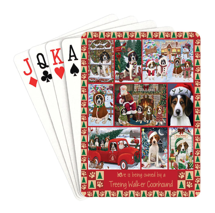 Love is Being Owned Christmas Treeing Walker Coonhound Dogs Playing Card Decks