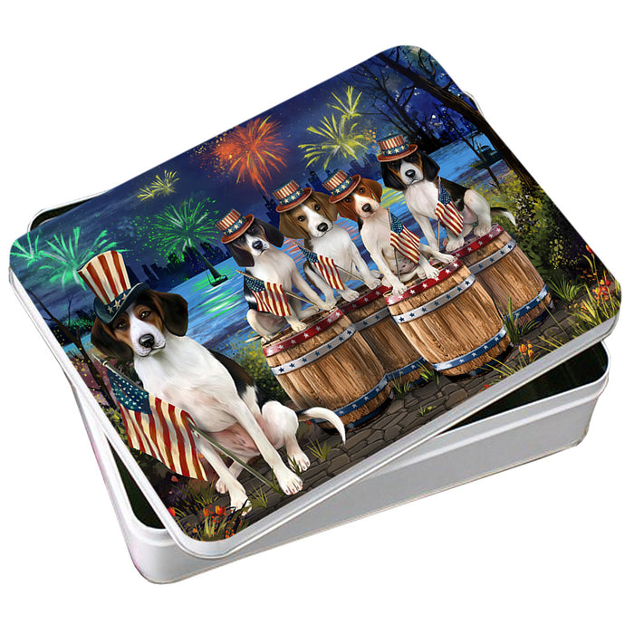 4th of July Independence Day Fireworks Treeing Walker Coonhounds at the Lake Photo Storage Tin PITN51057