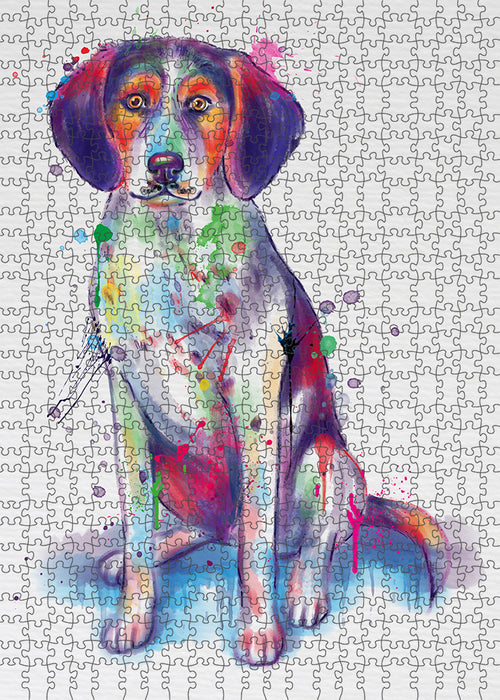 Watercolor Treeing Walker Coonhound Dog Puzzle with Photo Tin PUZL97300