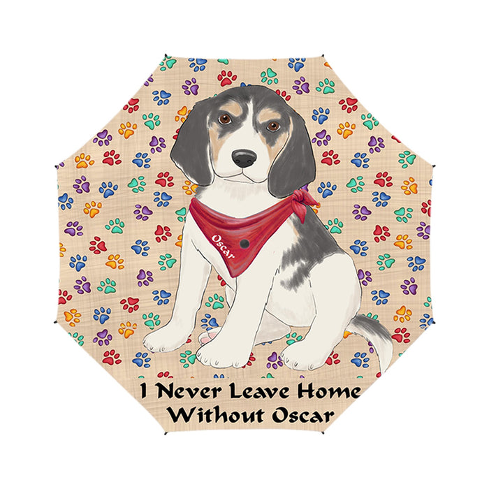 Custom Pet Name Personalized I never Leave Home Treeing Walker Coonhound Dog Semi-Automatic Foldable Umbrella