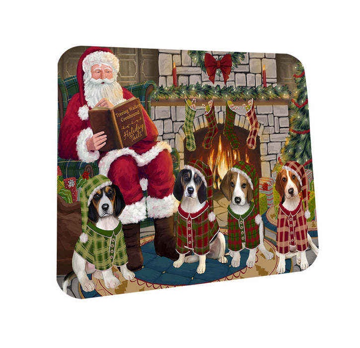 Christmas Cozy Holiday Tails Treeing Walker Coonhounds Dog Coasters Set of 4 CST55353