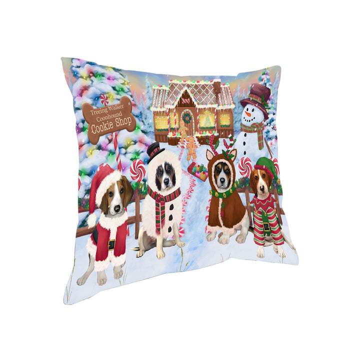 Holiday Gingerbread Cookie Shop Treeing Walker Coonhounds Dog Pillow PIL80800