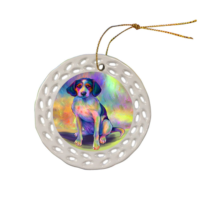 Paradise Wave Treeing Walker Coonhound Dog Ceramic Doily Ornament DPOR57097