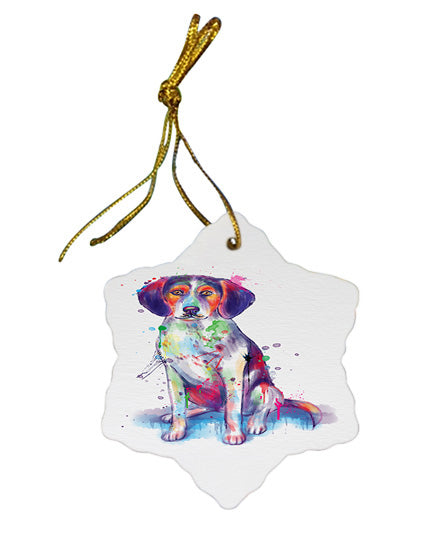 Watercolor Treeing Walker Coonhound Dog Star Porcelain Ornament SPOR57406