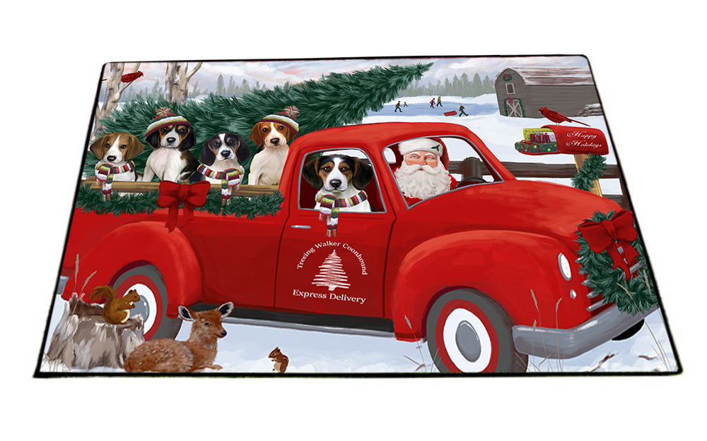 Christmas Santa Express Delivery Treeing Walker Coonhounds Dog Family Floormat FLMS52509