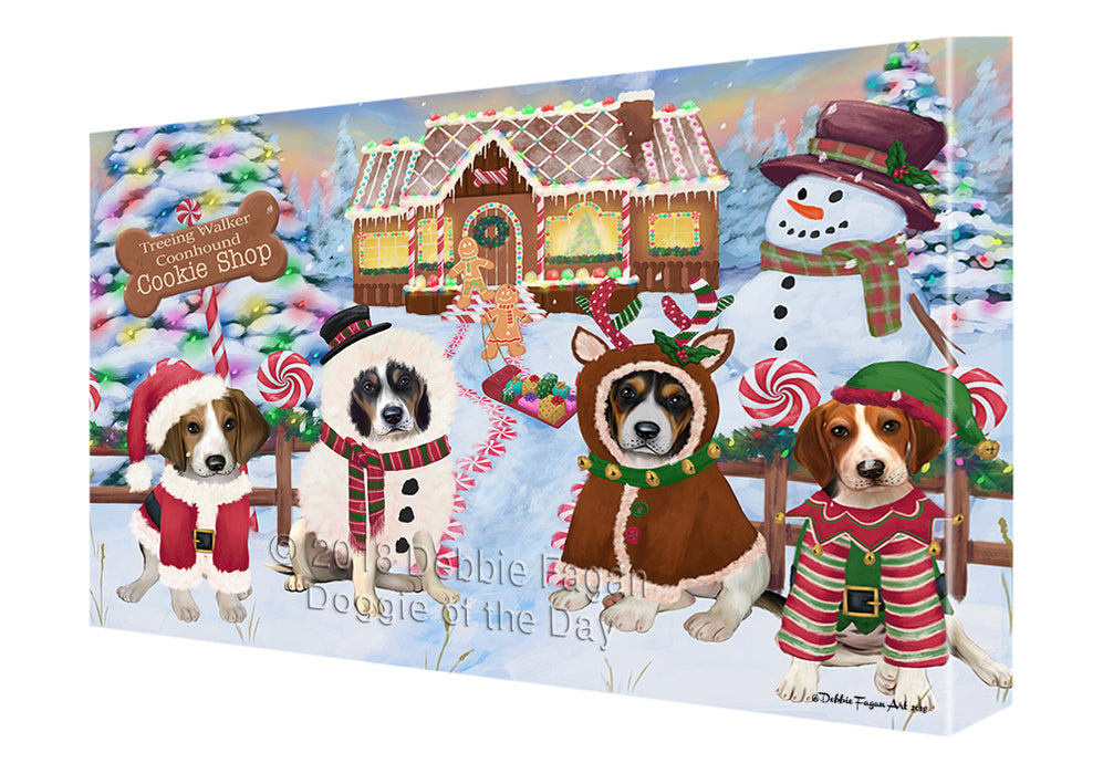 Holiday Gingerbread Cookie Shop Treeing Walker Coonhounds Dog Canvas Print Wall Art Décor CVS131867