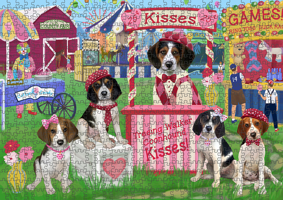 Carnival Kissing Booth Treeing Walker Coonhounds Dog Puzzle with Photo Tin PUZL92384