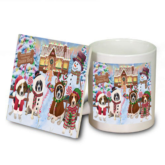 Holiday Gingerbread Cookie Shop Treeing Walker Coonhounds Dog Mug and Coaster Set MUC56619