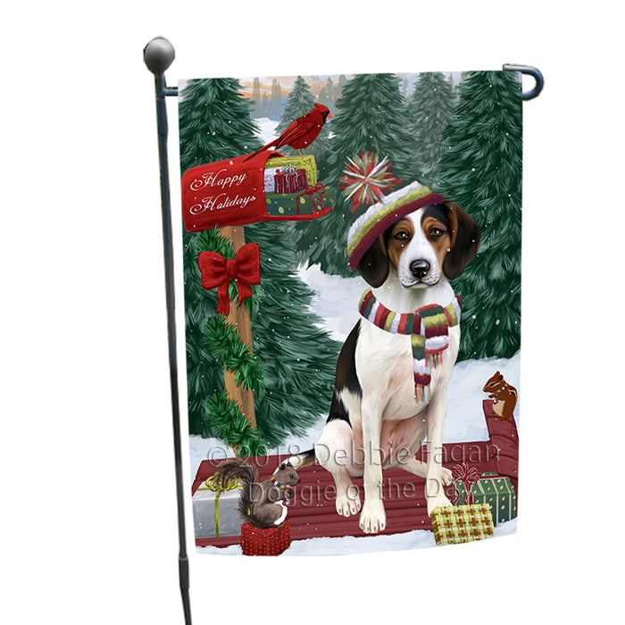 Merry Christmas Woodland Sled Treeing Walker Dog Garden Flag GFLG55351