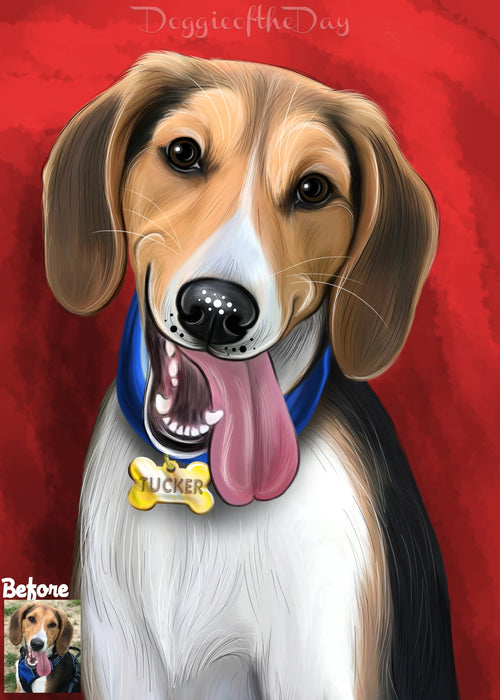 Digital Painting PERSONALIZED Caricature PET PORTRAIT! Custom Pet Dog or Cat Art