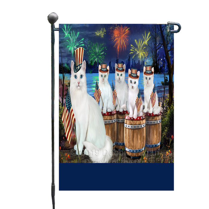 Personalized 4th of July Firework Turkish Angora Cats Custom Garden Flags GFLG-DOTD-A58143