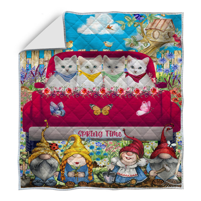 Turkish Angora Quilt: Explore a Variety of Bedding Designs, Custom, Personalized, Bedspread Coverlet Quilted, Gift for Cat and Pet Lovers