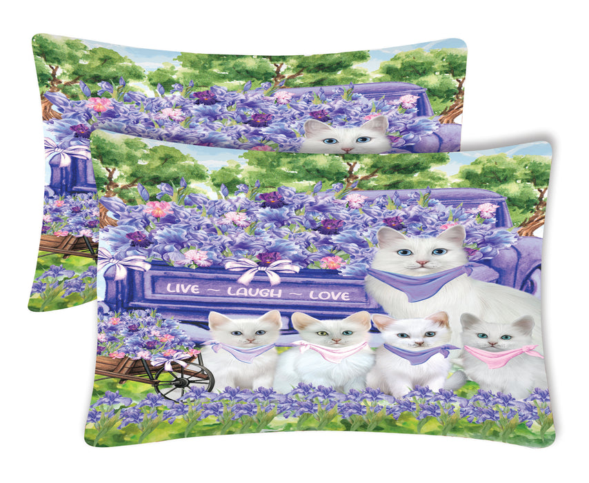 Turkish Angora Pillow Case: Explore a Variety of Designs, Custom, Standard Pillowcases Set of 2, Personalized, Halloween Gift for Pet and Cat Lovers