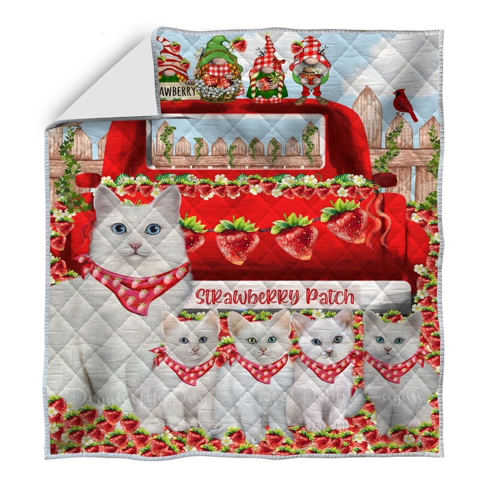 Turkish Angora Bed Quilt, Explore a Variety of Designs, Personalized, Custom, Bedding Coverlet Quilted, Pet and Cat Lovers Gift
