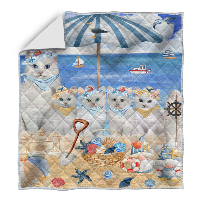 Turkish Angora Bed Quilt, Explore a Variety of Designs, Personalized, Custom, Bedding Coverlet Quilted, Pet and Cat Lovers Gift