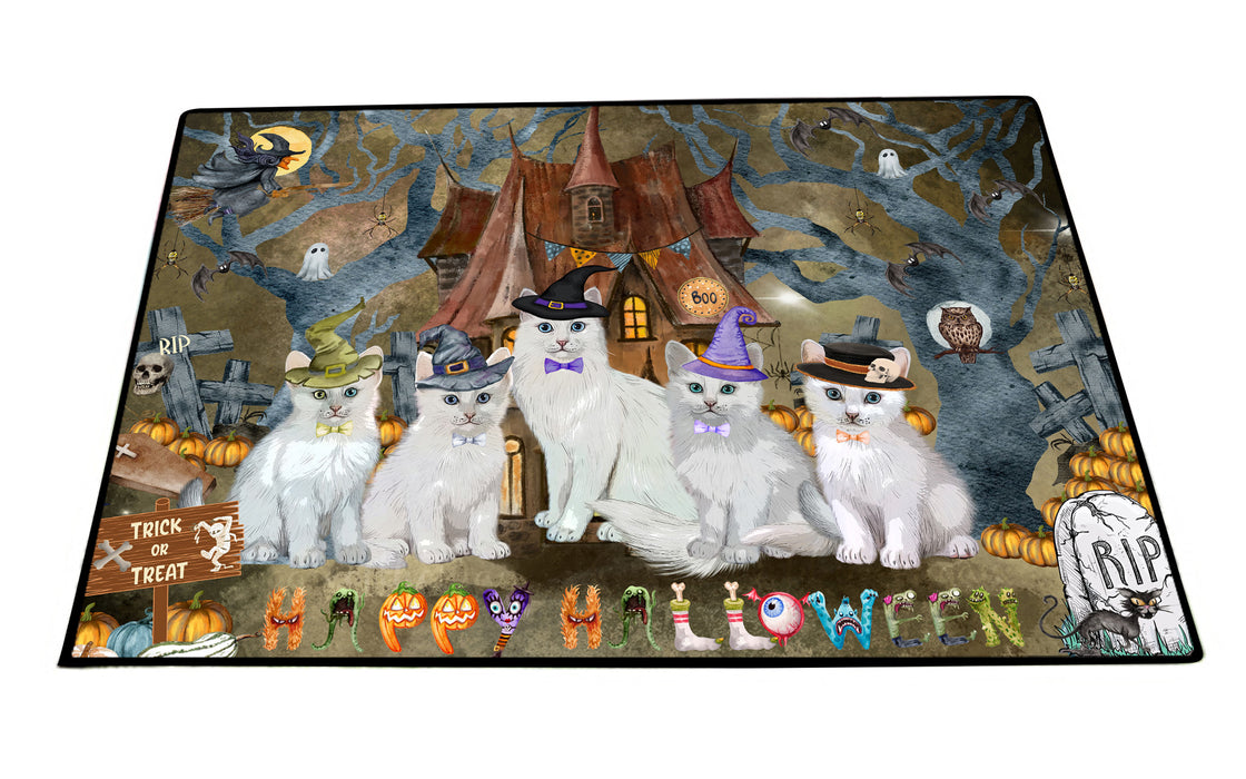 Turkish Angora Floor Mats and Doormat: Explore a Variety of Designs, Custom, Anti-Slip Welcome Mat for Outdoor and Indoor, Personalized Gift for Cat Lovers
