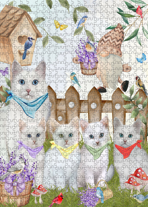 Turkish Angora Jigsaw Puzzle, Interlocking Puzzles Games for Adult, Explore a Variety of Designs, Personalized, Custom, Gift for Pet and Cat Lovers