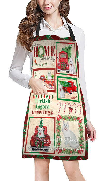 Welcome Home for Holidays Turkish Angora Cats Apron Apron48460