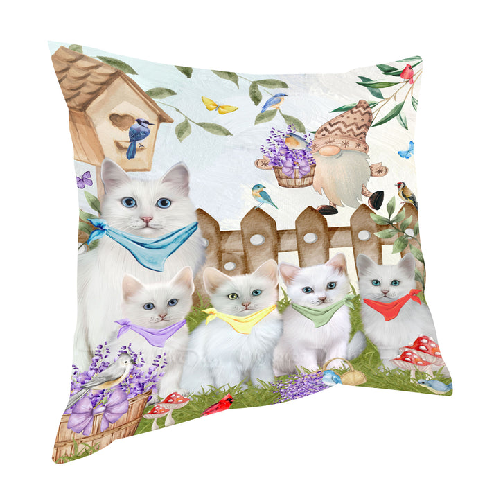 Turkish Angora Pillow, Cushion Throw Pillows for Sofa Couch Bed, Explore a Variety of Designs, Custom, Personalized, Cat and Pet Lovers Gift