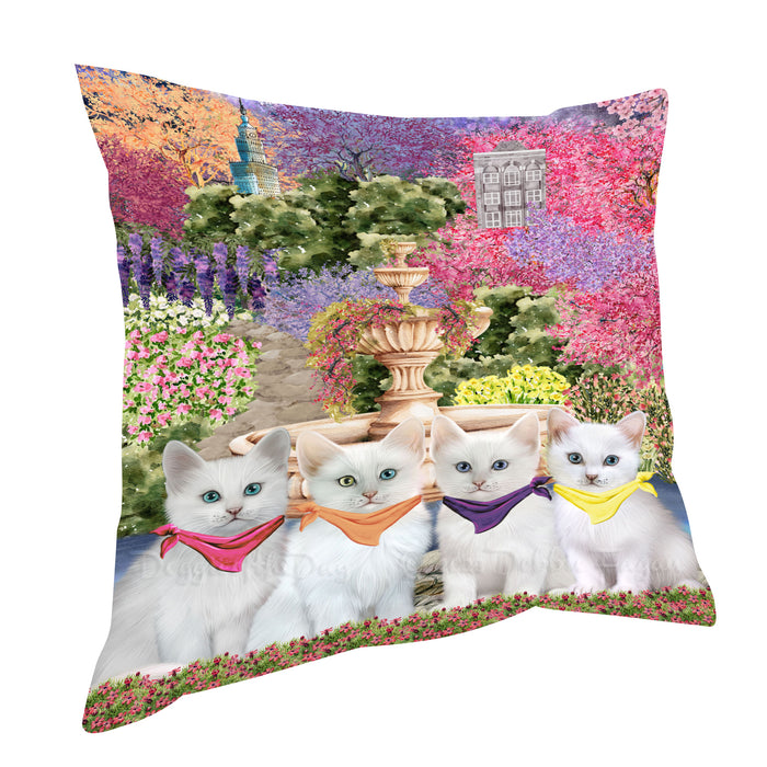 Turkish Angora Pillow, Explore a Variety of Personalized Designs, Custom, Throw Pillows Cushion for Sofa Couch Bed, Cat Gift for Pet Lovers