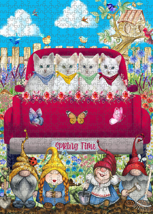 Turkish Angora Jigsaw Puzzle for Adult, Explore a Variety of Designs, Interlocking Puzzles Games, Custom and Personalized, Gift for Cat and Pet Lovers