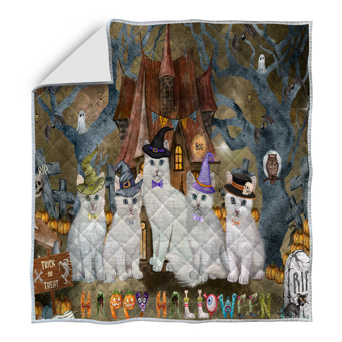 Turkish Angora Quilt: Explore a Variety of Personalized Designs, Custom, Bedding Coverlet Quilted, Pet and Cat Lovers Gift